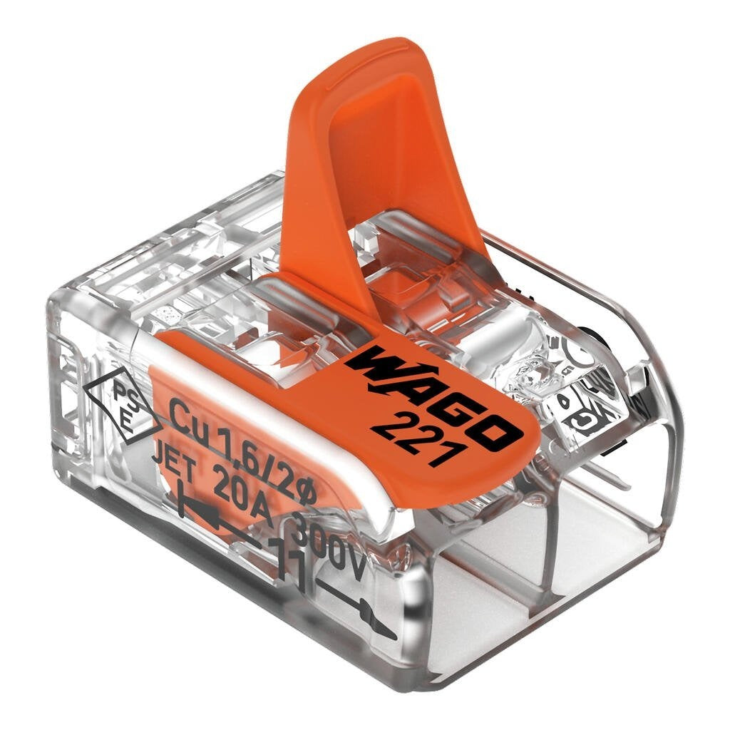 Wago verbindingsklem 2-VOUDIG 0,2-4 MM² - Doorvoerconnector per stuk Wago verbindingsklem 2-VOUDIG 0,2-4 MM² - Doorvoerconnector per stuk